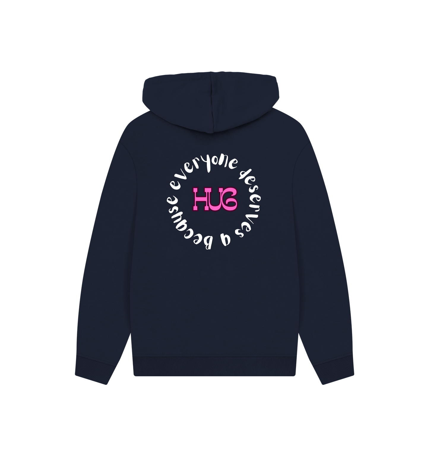 Navy Printed Hoody Back