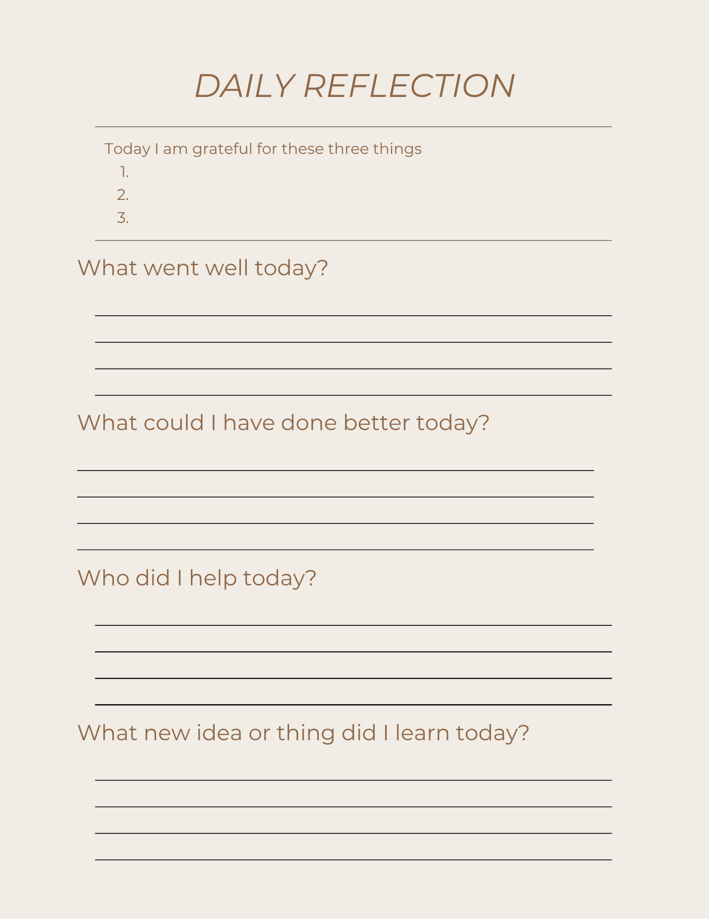 My Monthly Journal - Downloadable