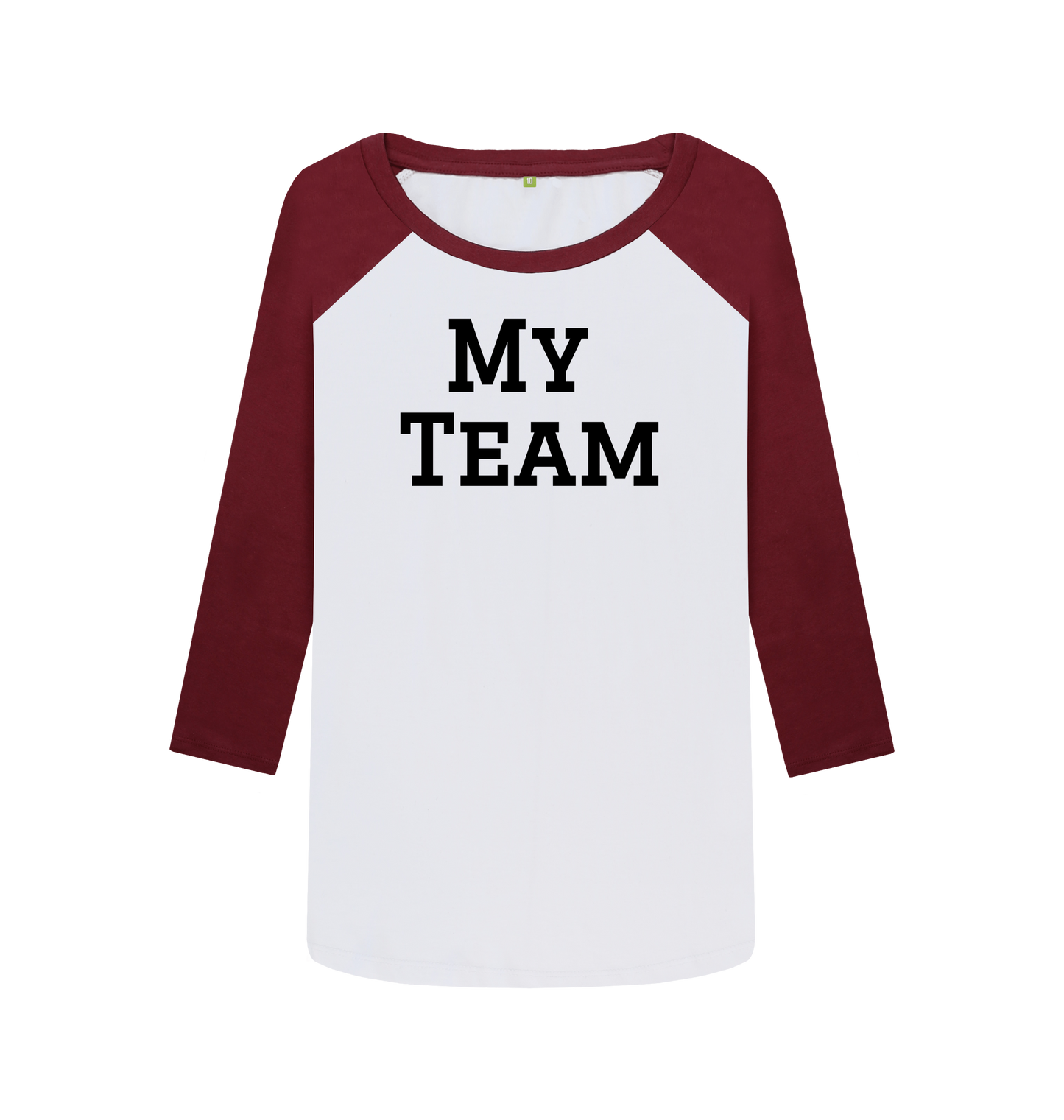 Red Wine-White Printed Baseball T-shirt Front